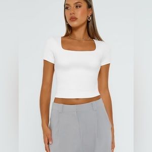 •new•WILD FABLE Square Neck Crop Ribbed Tee